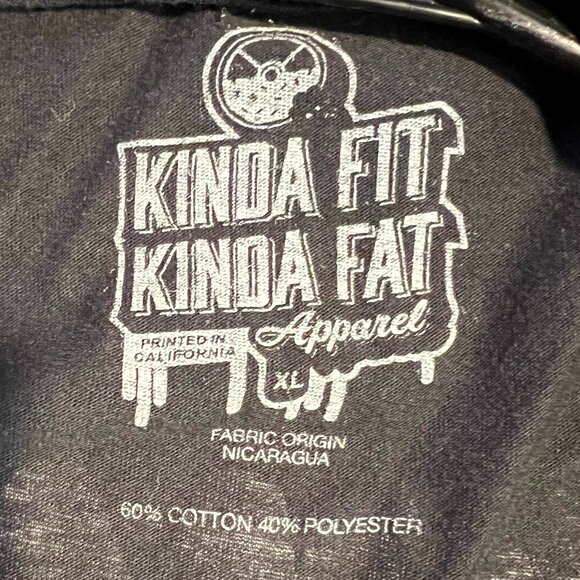 Kinda Fit Kinda Fat Gummy Thicc Bright Colors Graphic Print Tee T-Shirt SZ XL - Picture 2 of 3